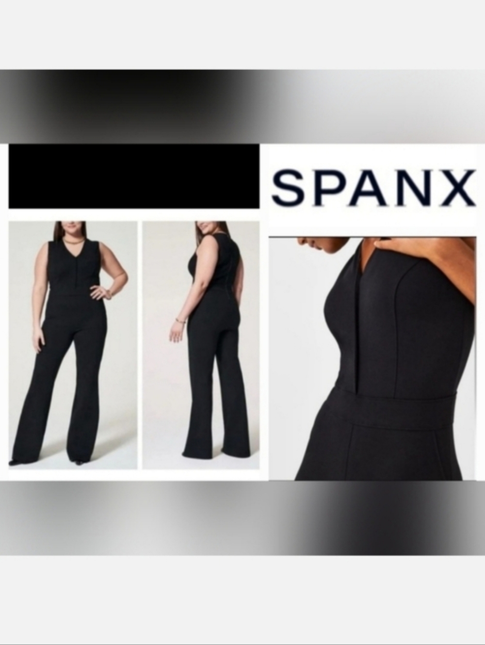 Spanx Perfect Sleeveless Shaping Jumpsuit Classic Black Sz XL NWT